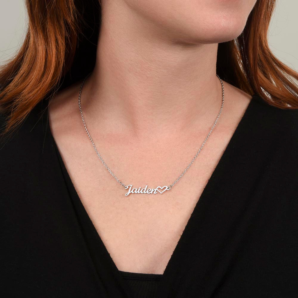Heart Name Script Necklace
