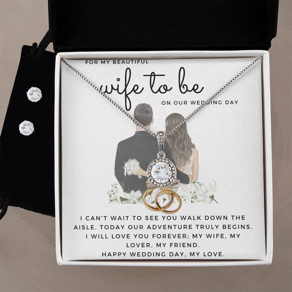 Wife-to-Be Gift Eternal Hope Jewelry Set | Wedding Day Gift from Groom to Bride