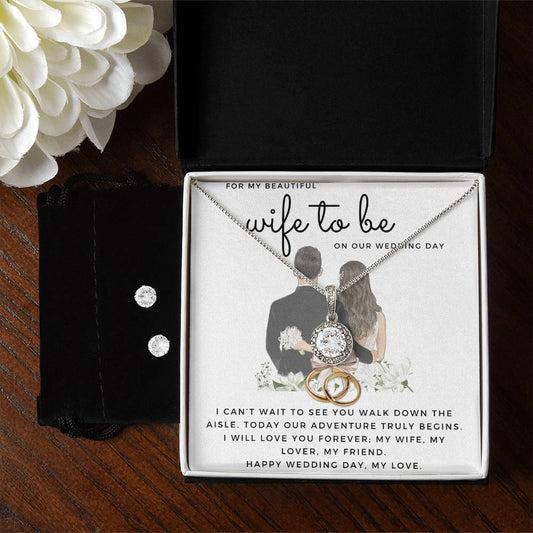 Wife-to-Be Gift Eternal Hope Jewelry Set | Wedding Day Gift from Groom to Bride