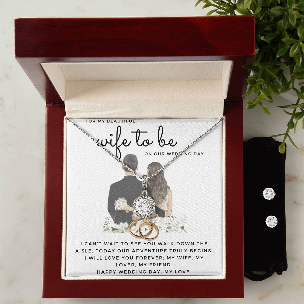 Wife-to-Be Gift Eternal Hope Jewelry Set | Wedding Day Gift from Groom to Bride