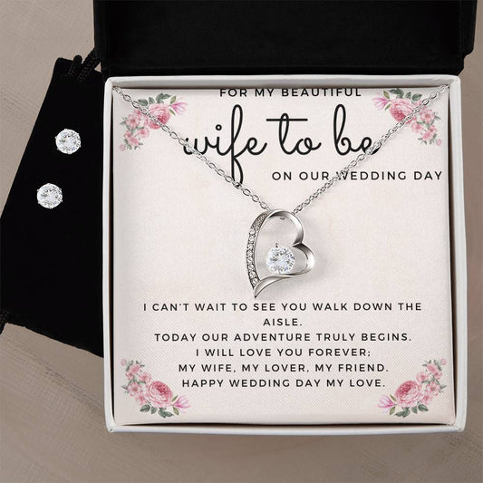 Wife to Be Forever Love Jewelry Set | Bride Wedding Day Gift from Groom