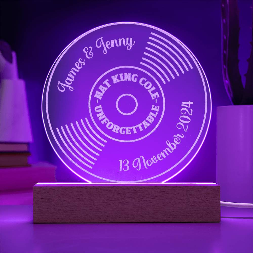 Your Custom Song LED Vinyl Acrylic Plaque