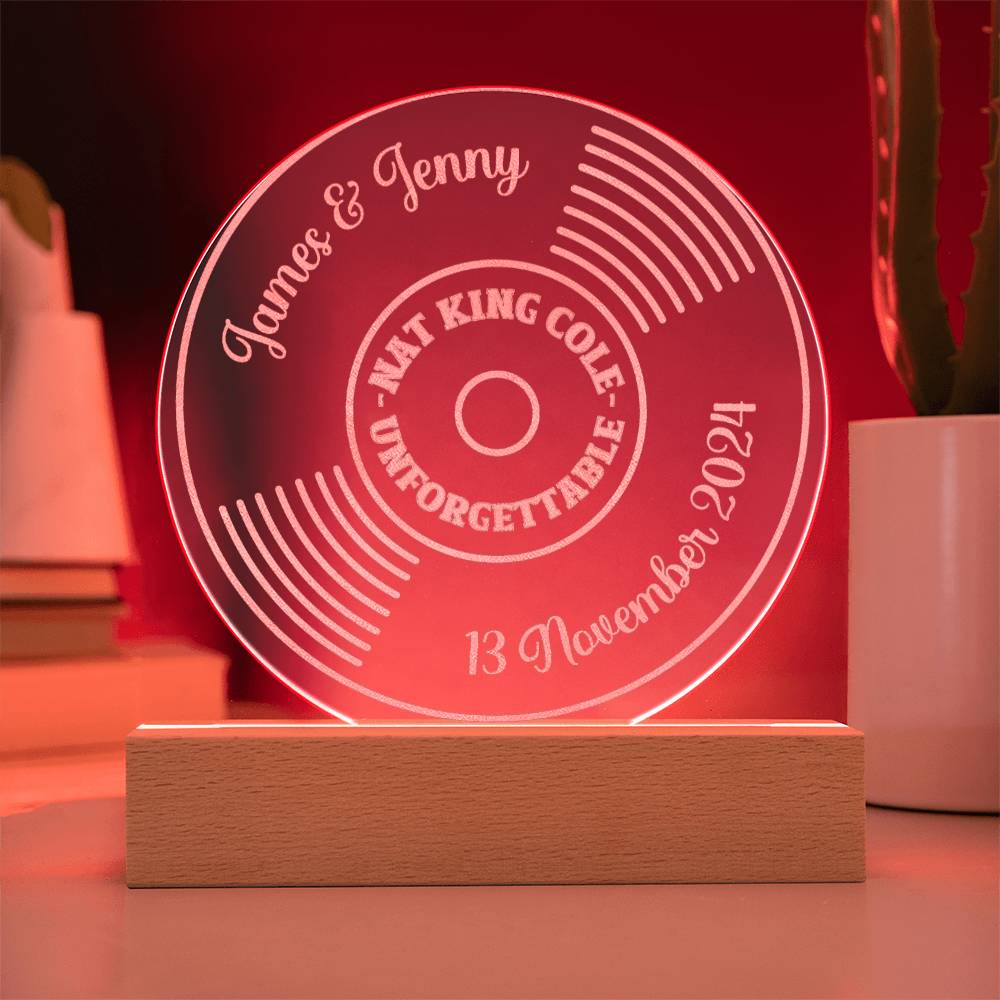 Your Custom Song LED Vinyl Acrylic Plaque