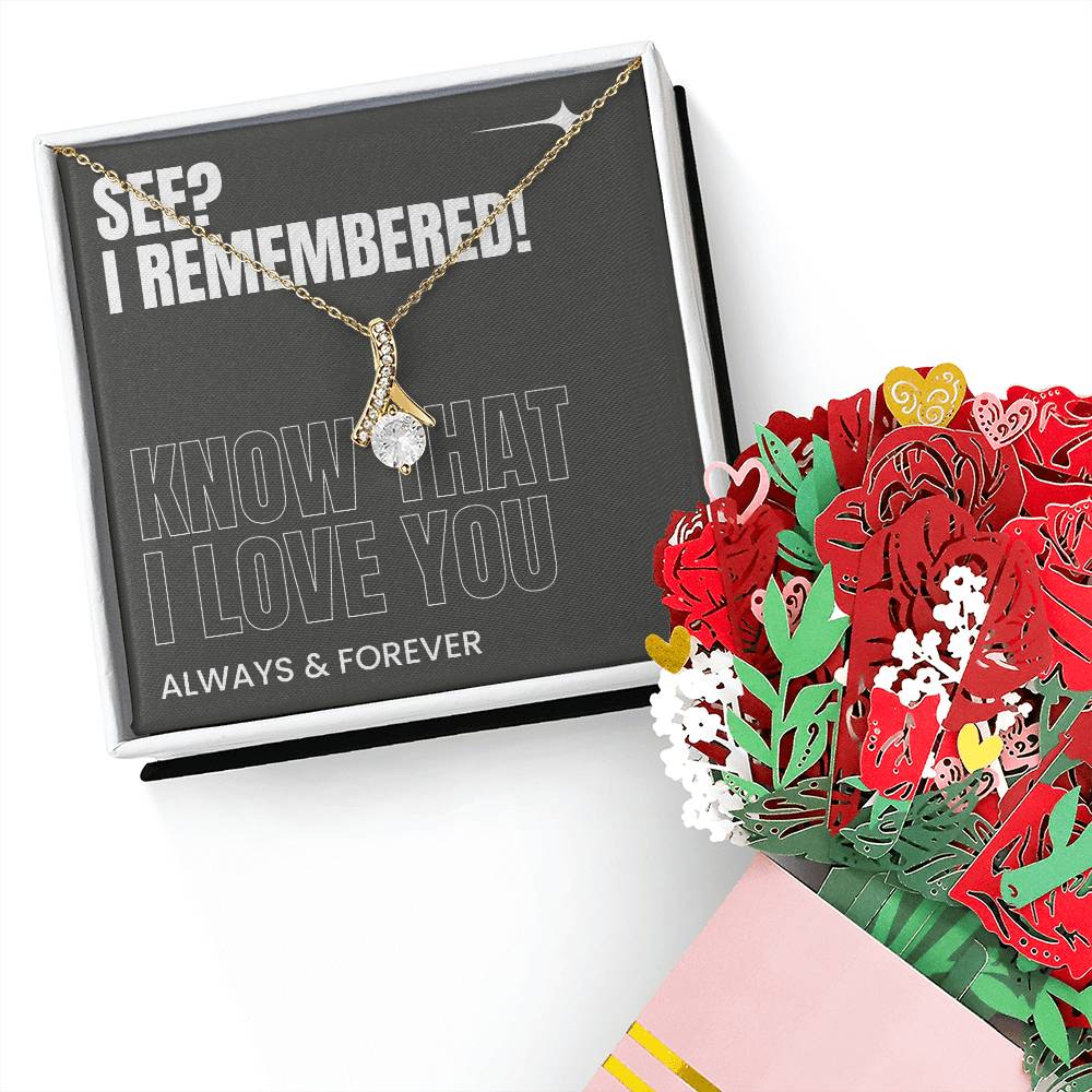 I Remembered! Bundle | Alluring Beauty Necklace & Intricate Forever Flowers Bouquet Set