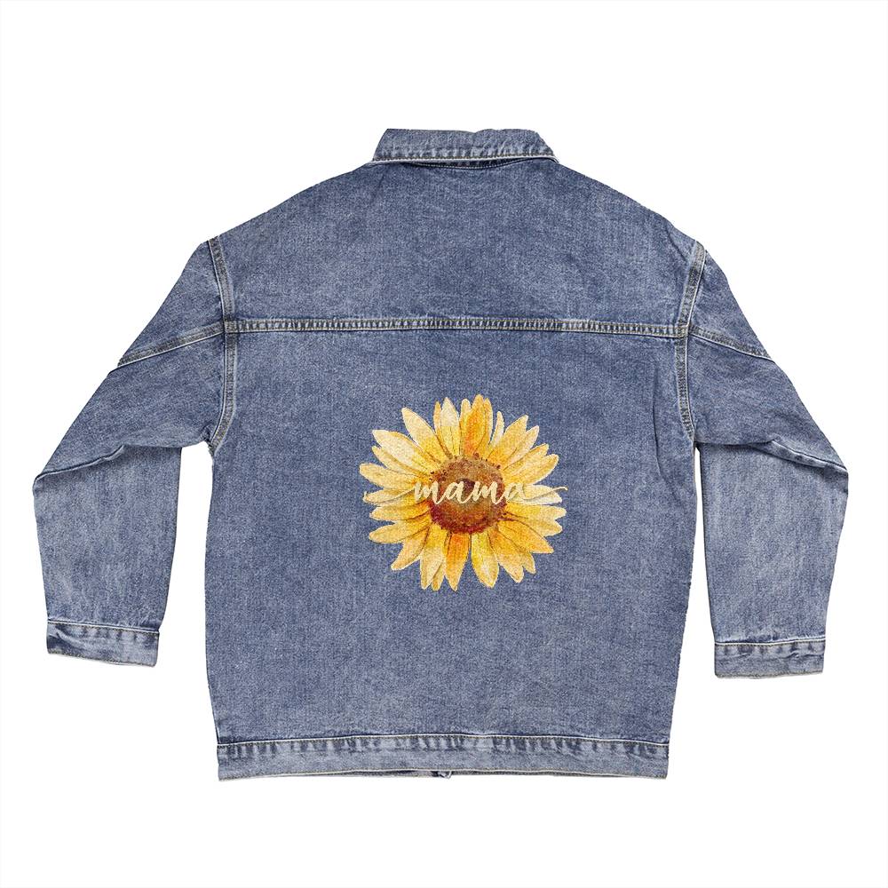 Sunflower Mama Oversized Women's Denim Jacket