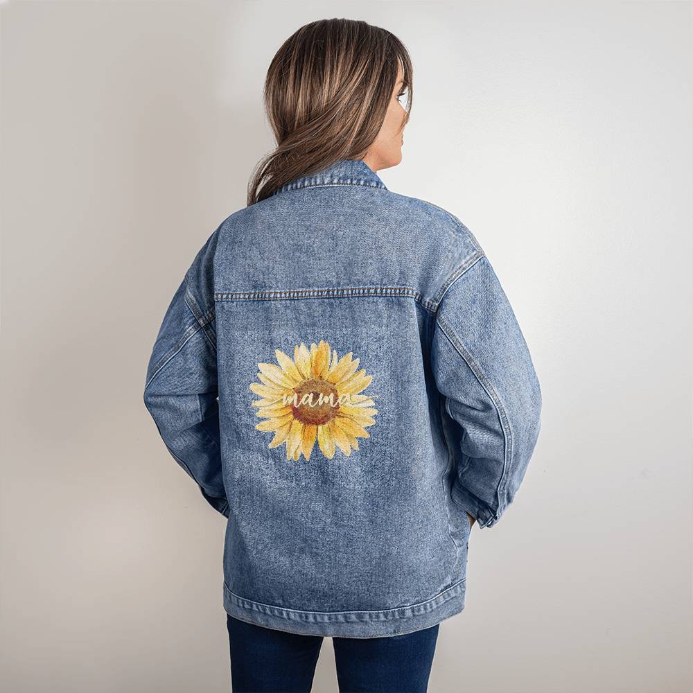 Sunflower Mama Oversized Women's Denim Jacket