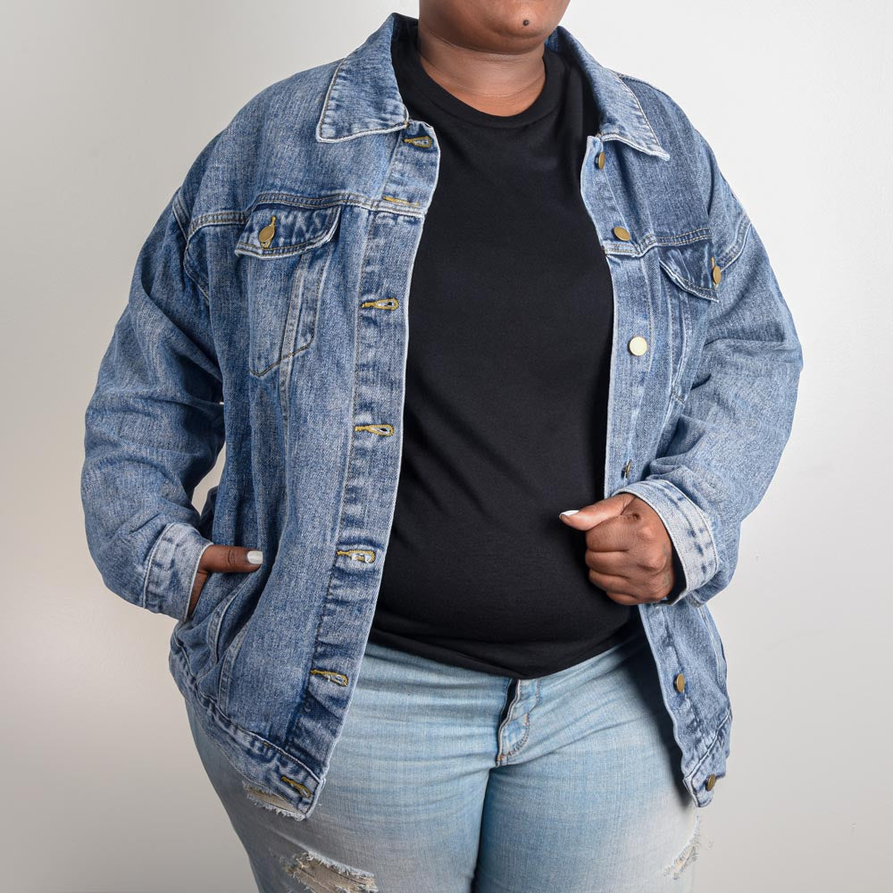 Sunflower Mama Oversized Women's Denim Jacket