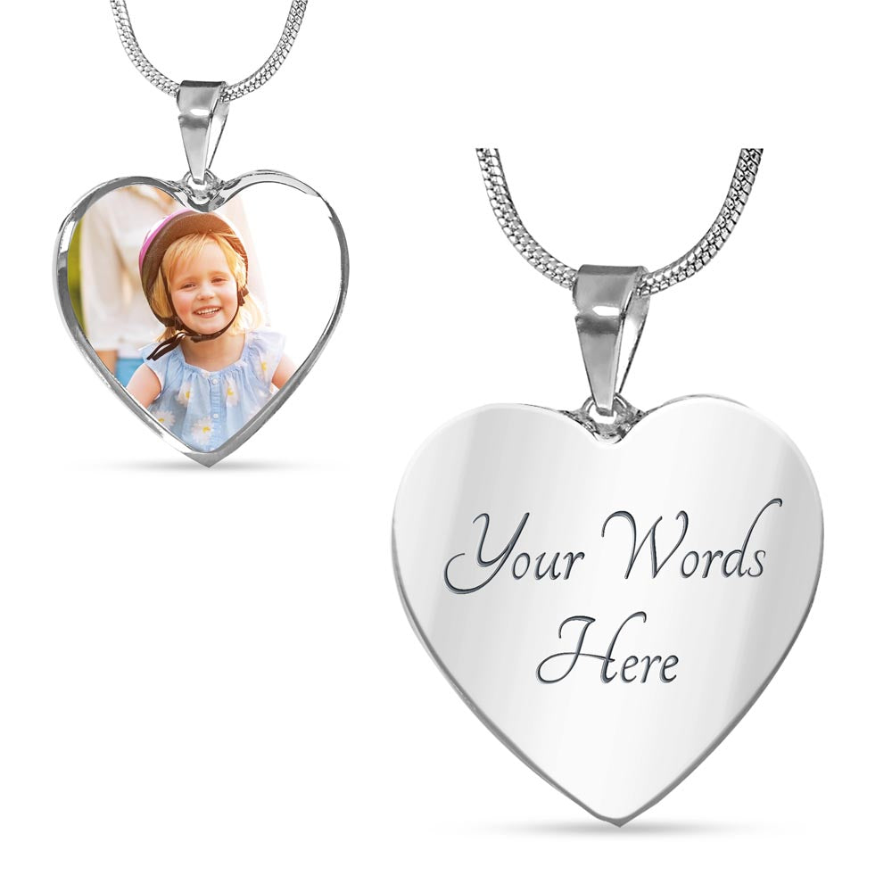 Engraved Heart Photo Necklace